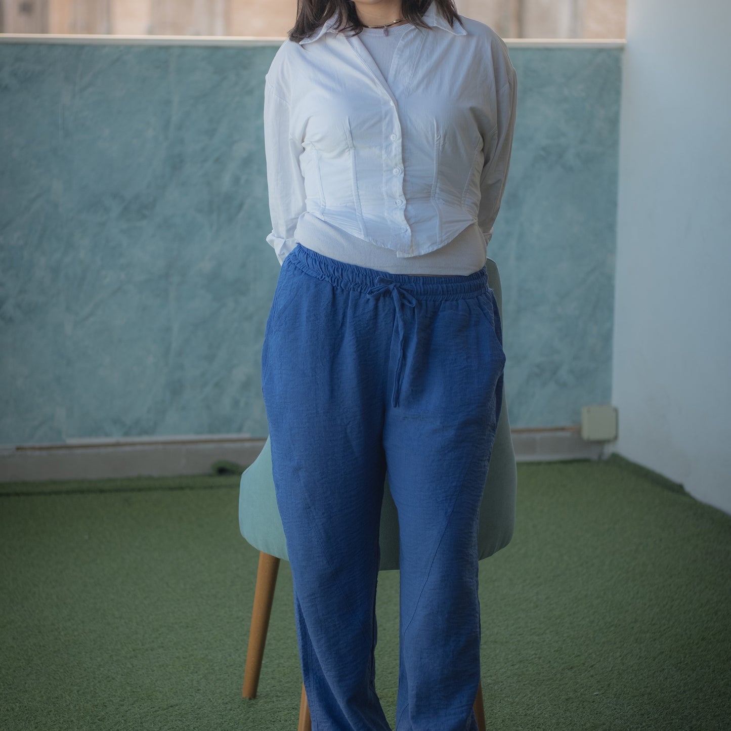 Wide-leg linen trousers