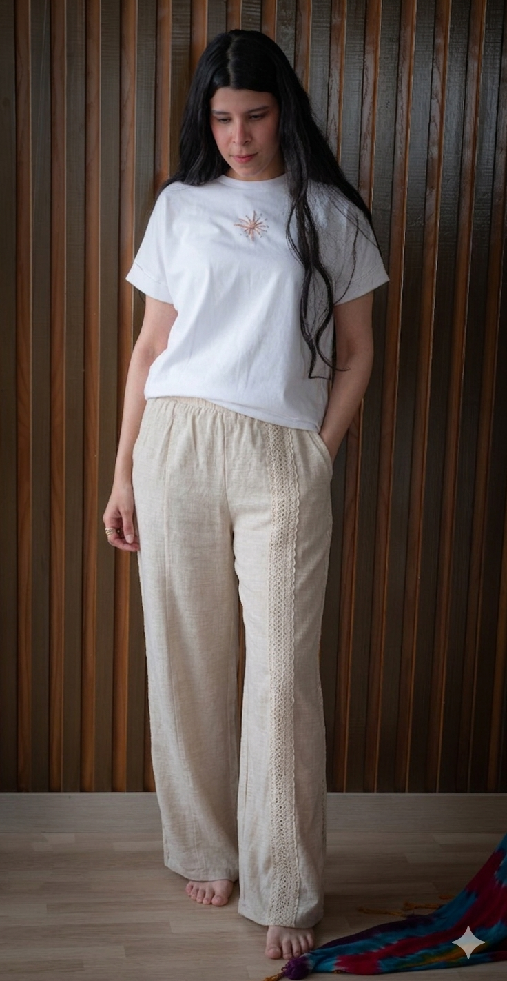 Linen Wide-Legged  Pant