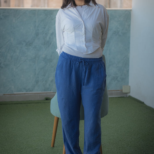 Wide-leg linen trousers