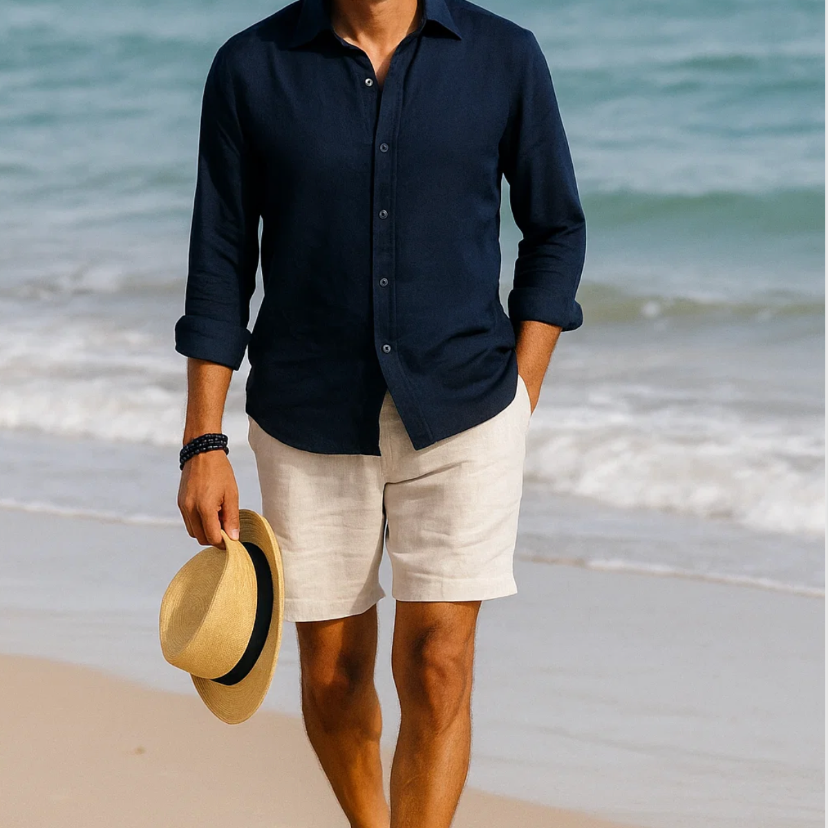 Linen shirt with long sleeves